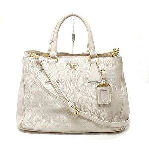 Auth Prada Milano Vitello Daino 2way Shoulder And handbag